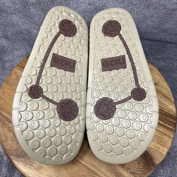 Nice Shell Beach Strut Wood Men\'s Size 10 Brown Leather Shoe Surfing California